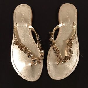 JCrew Metallic Capri Sandals